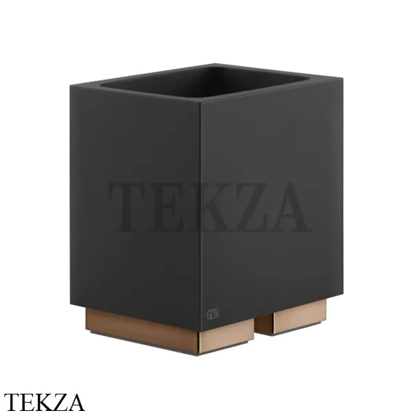 Gessi Rettangolo Стакан настольный, композит черный 20832-030, Copper глянец PVD