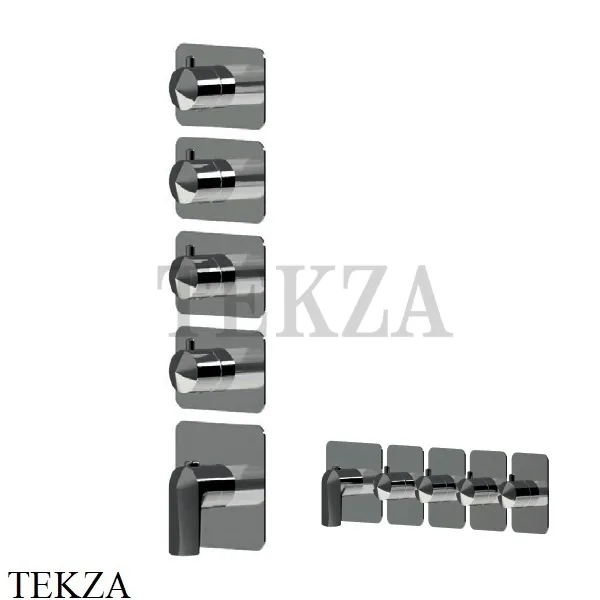 Newform Delta Zero Термостат для душа 4 потока, внешняя часть 69866E.58.063, PVD Gun Metal