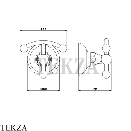 Nicolazzi CLASSICI Крючок для халата и полотенец 1481GB, золото глянец