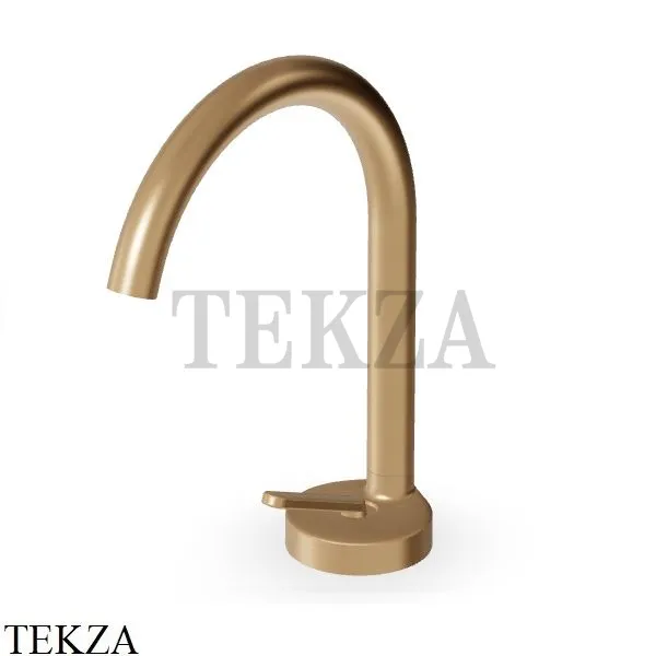Zucchetti Isy22 Смеситель для раковины средний, без гарнитуры ZIS1403.P31, brushed british gold PVD