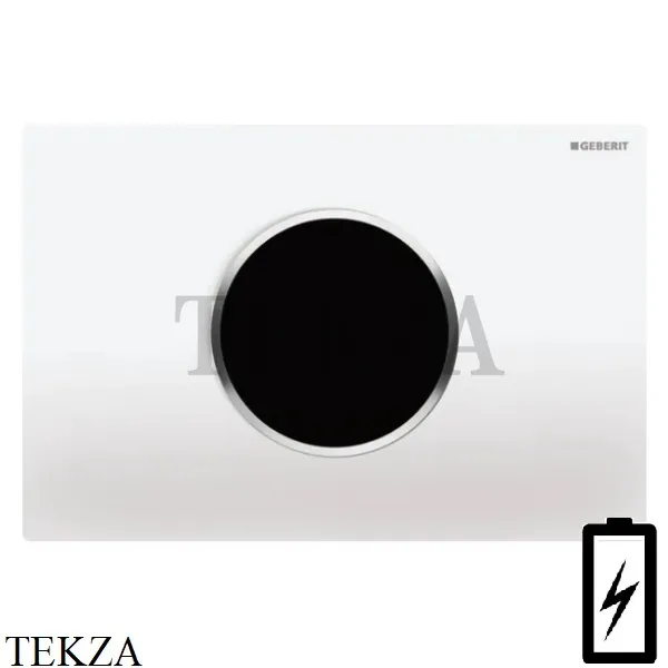 Geberit Sigma10 Клавиша смыва бесконтактная, питание от батарей 115.908.KJ.1, белый глянец, хром глянец