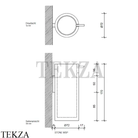 Decor Walther Stone White WSP Настенный дозатор для жидкого мыла или лосьона 0972254, белый матовый-хром глянец