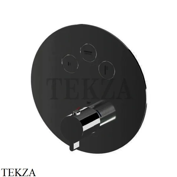 Newform XT Термостат для душа с кнопкой Select на 3 потока 70404E.01.093, черный матовый