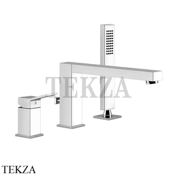 Gessi RETTANGOLO K Смеситель для ванны на 3 отверстия 53037-031, хром глянец