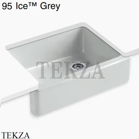 Kohler Whitehaven Мойка для кухни встраиваемая снизу с широким фартуком, чугун K-6487-0, белый глянец