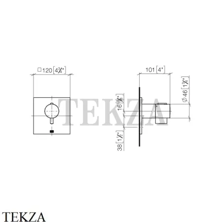 Dornbracht Symetrics Термостат для душа на 1/2, внешняя часть 36501985-06, платина матовая