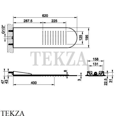 Gessi Private Wellness TREMILLIMETRI Верхний душ, 1 функция 33051-299, Black XL