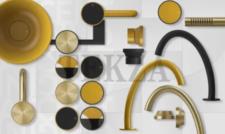 Gessi Origini ACCENT Штанга с лейкой, шланг 1,50 м 66145-727, Brushed Brass