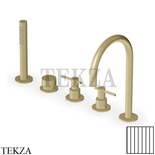 Zucchetti Helm Vertical Смеситель на борт ванны с гарнитуром ZHL511.XP31G2, brushed british gold PVD