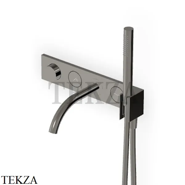 Zucchetti Hoop Термостат для ванны с гарнитуром, внешняя часть ZHO786.C50, metal black