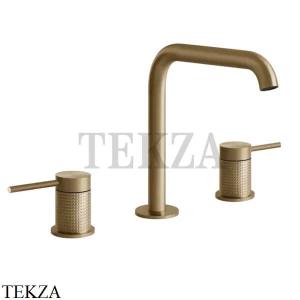 Gessi 316 CESELLO Смеситель для раковины на 3 отв, без сливного гарнитура 54412-726, Warm Bronze Br.