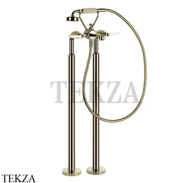 Gessi VENTI20 Смеситель для ванны напольный с гарнитуром 65128-710, Brass PVD