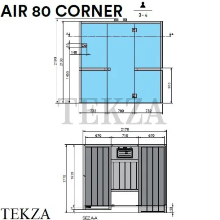 Effegibi AIR 80 CORNER Сауна домашняя финская или BIO осина натуральная SA91800002
