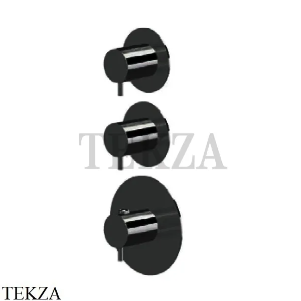 Newform XT Термостат для душа на 2 потока, внешняя часть, 67609E.01.093, черный матовый