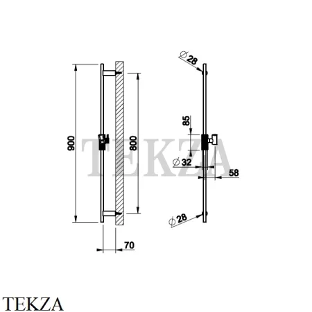 Gessi ANELLO Штанга для душа с держателем 63485-710, Brass PVD