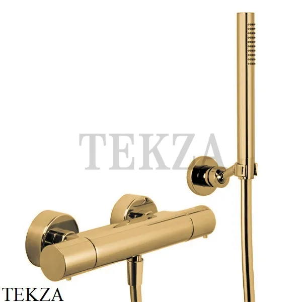 FIMA Carlo Frattini Spillo UP Термостат для душа настенный, с гарнитуром F4275OS, Brushed gold