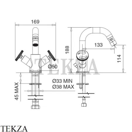 Migliore REVERSA Смеситель для биде, без донного клапана 28203, золото глянец
