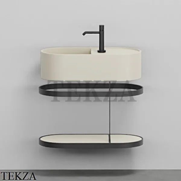 Cielo Les Petites Ovale 60 Консоль с раковиной LPLAO60, керамическая полка, Lino