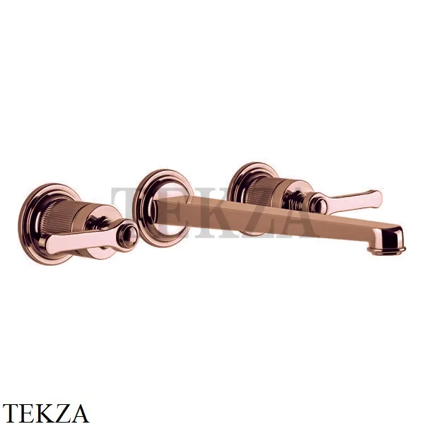 Gessi VENTI20 Смеситель для раковины на 3 отв. длинный, внешняя часть 65090-030, Copper глянец