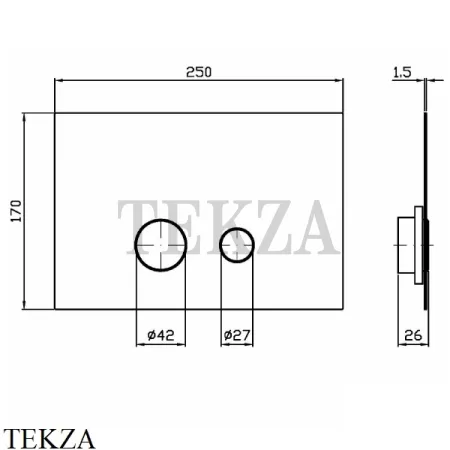 Zucchetti Клавиша смыва для Geberit Sigma 8 и Sigma 12 Z95340.C50, metal black