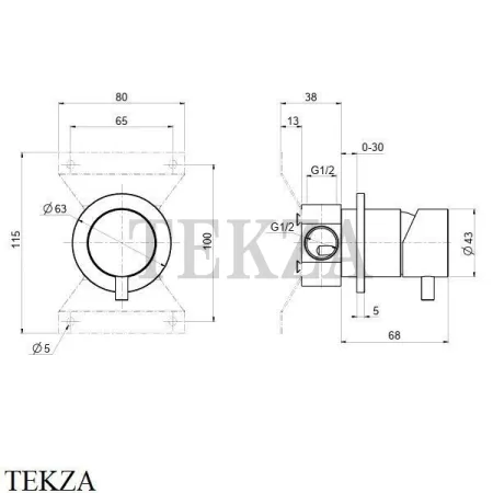QuadroDesign Source Смеситель-рычаг управления на 1 поток, 13 43.00 OC, Light Gold