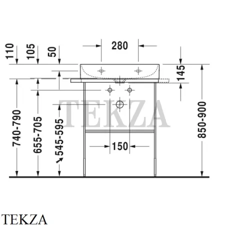 Duravit DuraSquare Напольная металлическая консоль 0031014600 для раковины, черный матовый