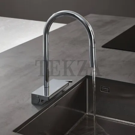 Hansgrohe Aquno Select M81 Смеситель для кухни с выдвижной лейкой 3jet 73831670, черный матовый