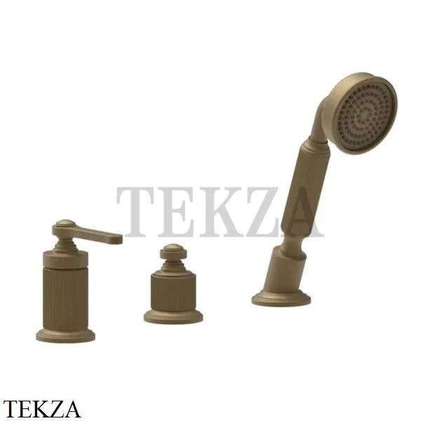 Gessi VENTI20 Смеситель на борт ванны без излива, с гарнитуром 65043-713, Antique Brass