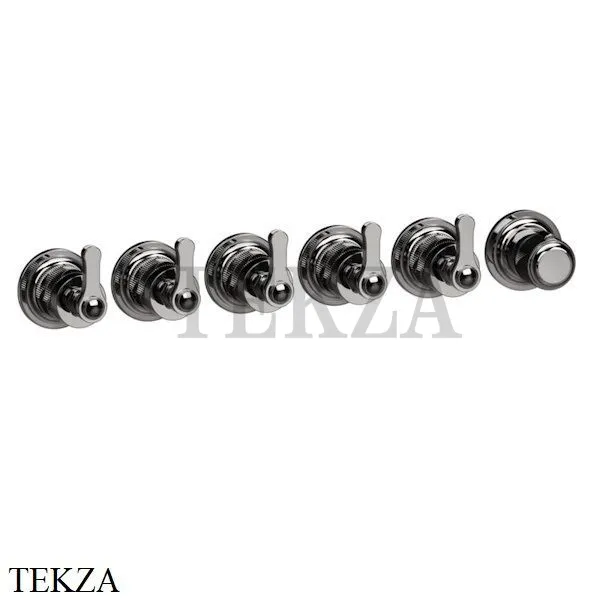 Gessi VENTI20 Термостат для душа, 5 потоков, внешняя часть 65340-706, Black Metal