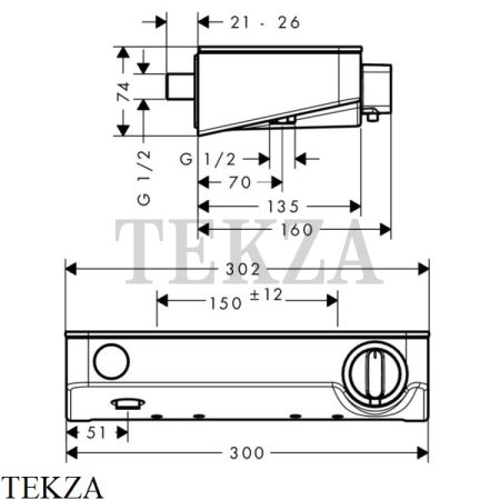 Hansgrohe ShowerTablet Select 300 Термостат для душа, 1 поток 13171000, хром глянец