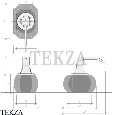 Decor Walther Kristall SSP Дозатор для мыла настольный 0924296, английский зеленый-хром глянец