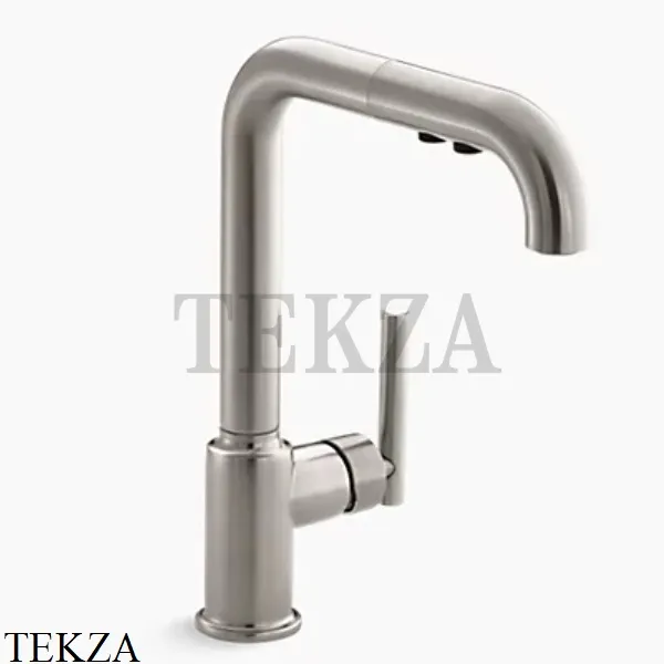 Kohler PURIST Смеситель для кухни с душем, 2 типа струи K-7505-VS, яркая нержавеющая сталь