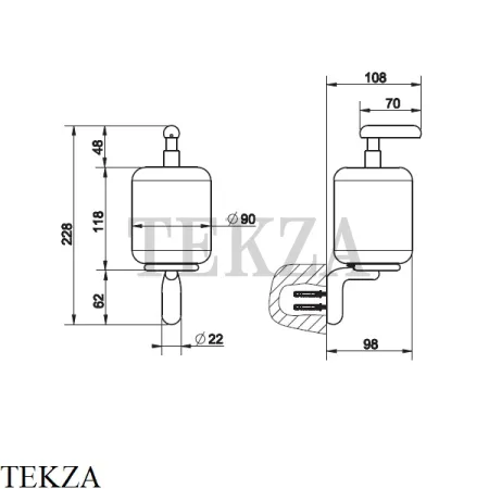 Gessi Goccia Дозатор для жидкого мыла, белая керамика 38013-031, хром глянец