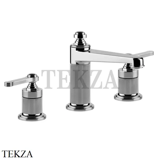 Gessi VENTI20 Смеситель для раковины на 3 отверстия средний, с донным клапаном 65012-031, хром глянец