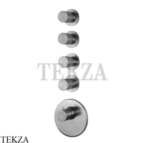 FIMA Carlo Frattini Spillo steel Термостат для душа 4 потока, внешняя часть F3083X4INOX, сталь