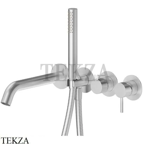 Newform X-Steel 316 Смеситель для ванны с гарнитуром, внешняя часть 69668EX.50.050, INOX Stainless steel