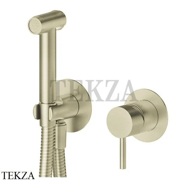 Newform Гигиенический душ и WC со смесителем и держателем 69681EX.59.098, PVD Brushed pale gold