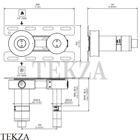 CEA Встраиваемая часть для однорычажного смесителя PTR03