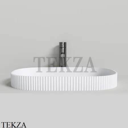 NT Bathroom NT704 Раковина накладная овальная, из литого камня Solid Surface, белый матовый