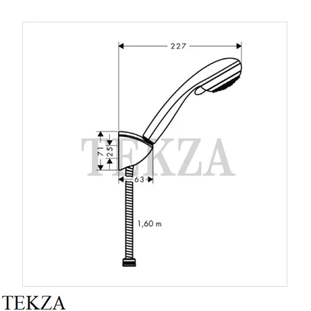 Hansgrohe Crometta Vario 85 2 jet Душевой гарнитур с держателем 27559000, хром глянец