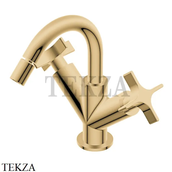 Ritmonio Diametro35 Cross Смеситель для биде, двухвентильный PR53BB202 GOX, Brushed Gold