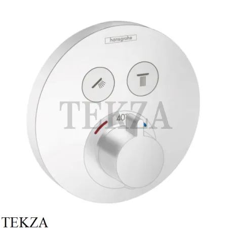 Hansgrohe ShowerSelect S Термостат для душа, 2 выхода, внешняя часть 15743700, белый матовый