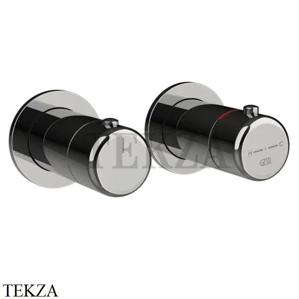 Gessi Goccia Термостат для душа, 2 потока, внешняя часть 33134-124, Black Metal GHRC