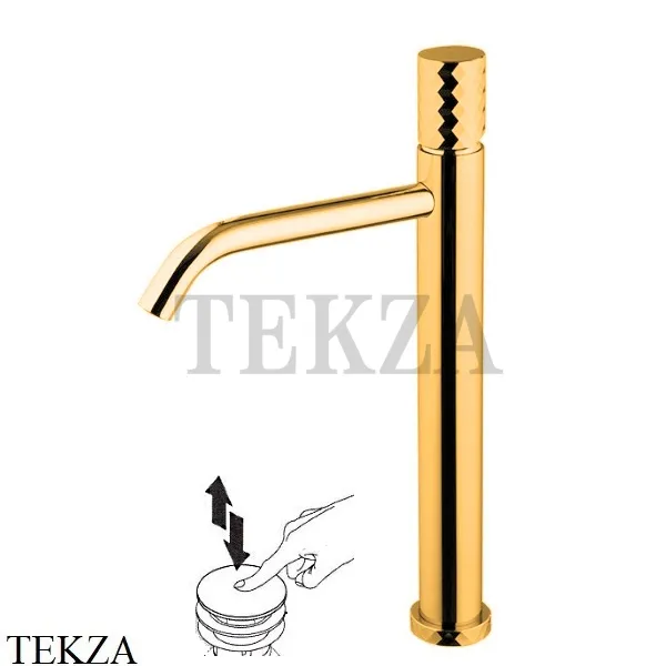 FIMA Carlo Frattini Spillo TECH X Смеситель для раковины, с донным клапаном F3031T/HXSXOR, золото