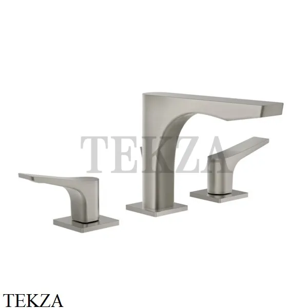 Gessi RILIEVO Смеситель для раковины 3 отверстия, с донным клапаном 59011-149, Finox Brushed Nickel