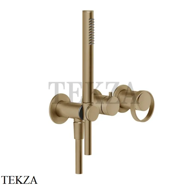 Gessi ANELLO Смеситель для душа на 2 потока, с гарнитуром, внешняя часть 63345-726, Warm Bronze Br.