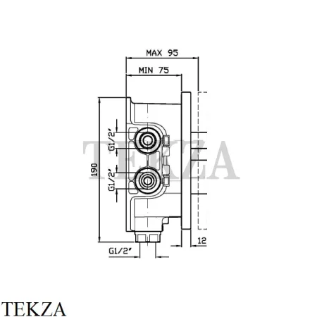 Zucchetti Скрытая часть для смесителя для душа R97800