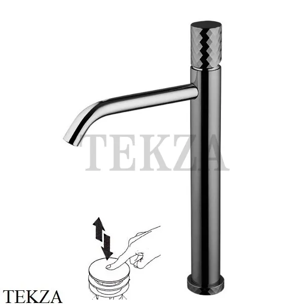 FIMA Carlo Frattini Spillo TECH X Смеситель для раковины, с донным клапаном F3031T/HXSXCS, Brushed black chrome