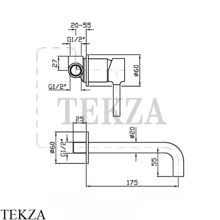 Zucchetti Pan Смеситель для раковины 175, внешняя часть ZP6030.C3, brushed nickel