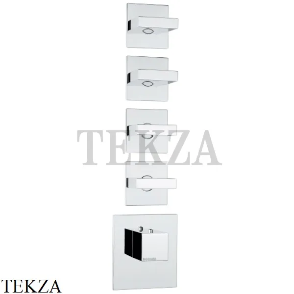 Bossini RECTANGULAR Термостат для душа на 5 потоков, внешняя часть Z033208.030, хром глянец
